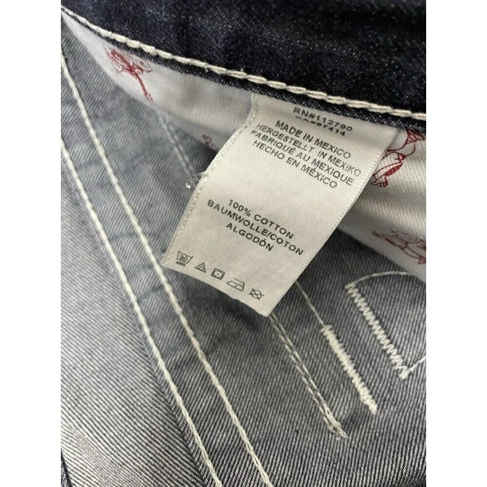 True Religion World Tour Skinny Mens 38x26 Dark Blue Denim Jeans Skinny‎